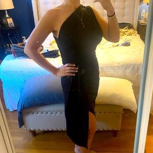 Black one shoulder dress